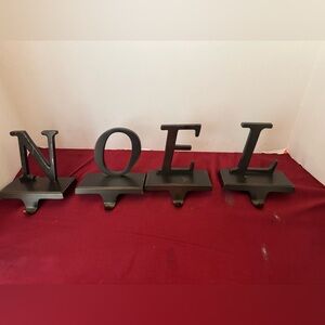 NOEL Metal Stocking Holder Set of 4 Letter Christmas Stocking Holders